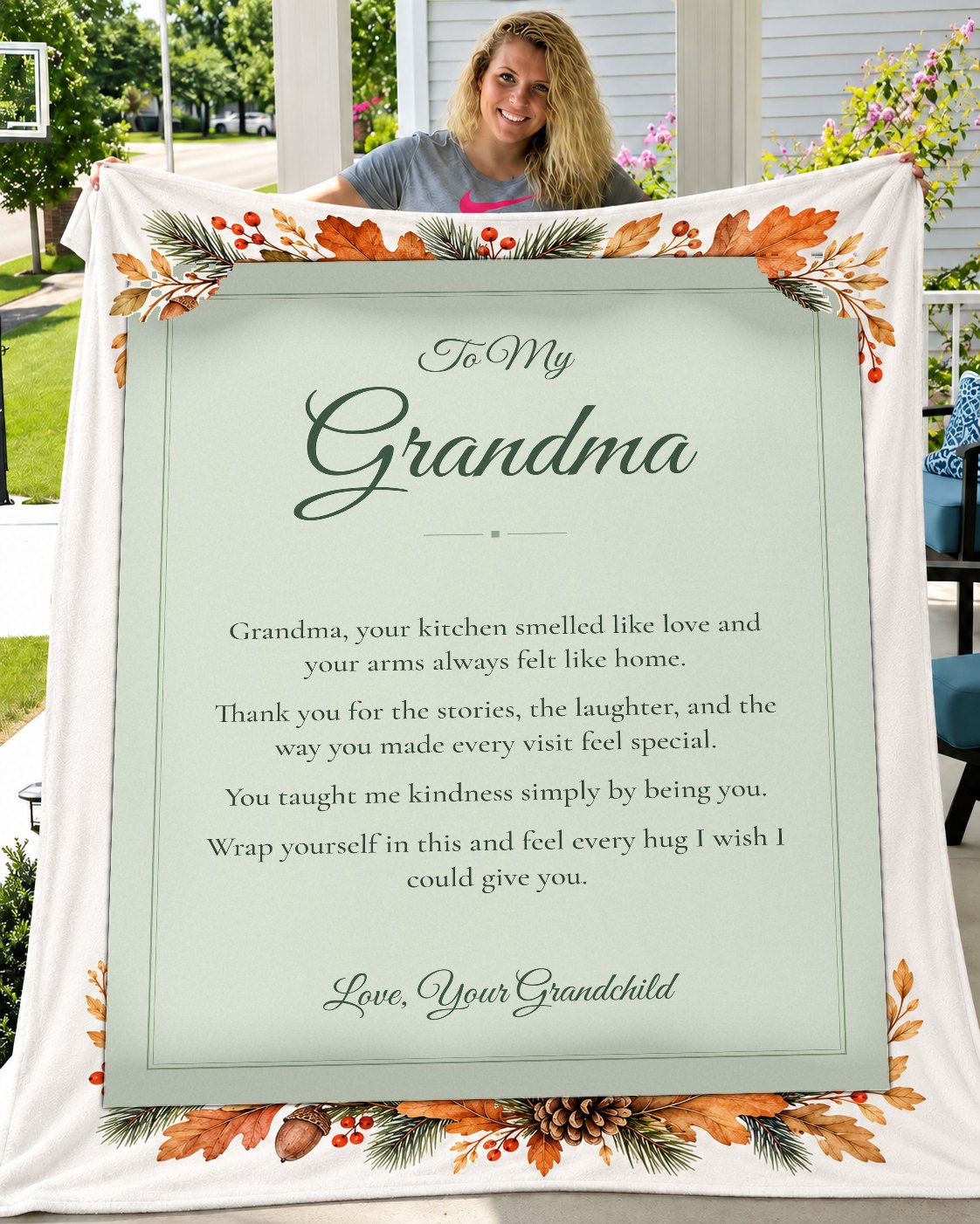 BL-029 porch lifestyle mockup – held blanket