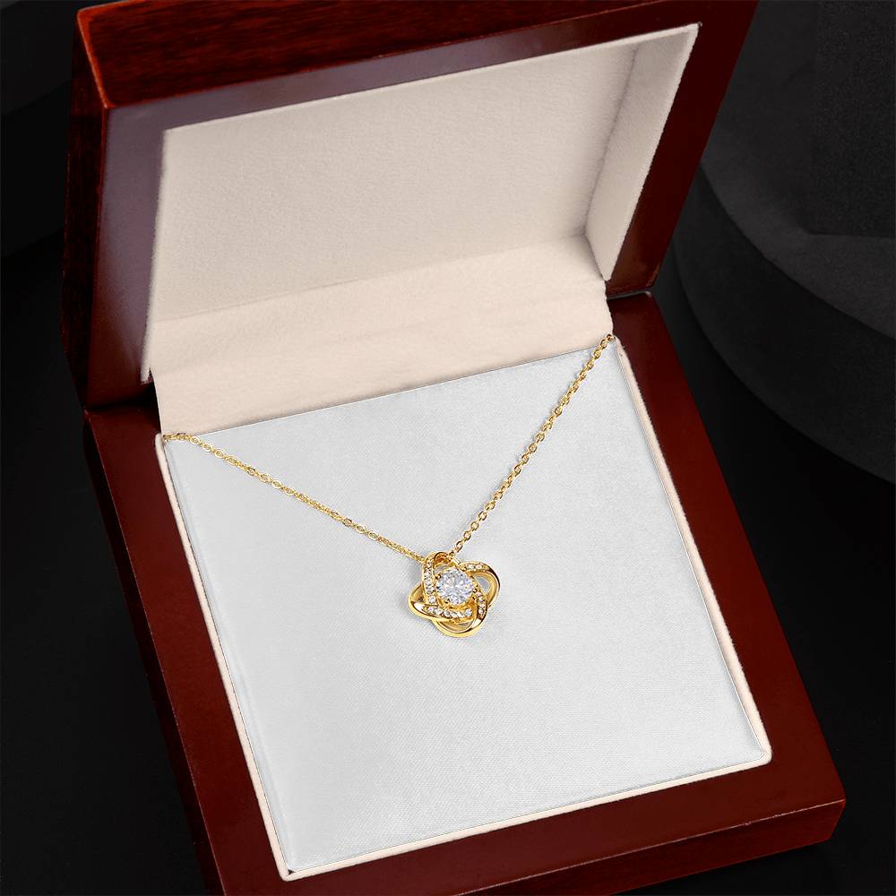 To My Grandma - Stitched Together By Your Love - Love Knot Message Card Necklace
