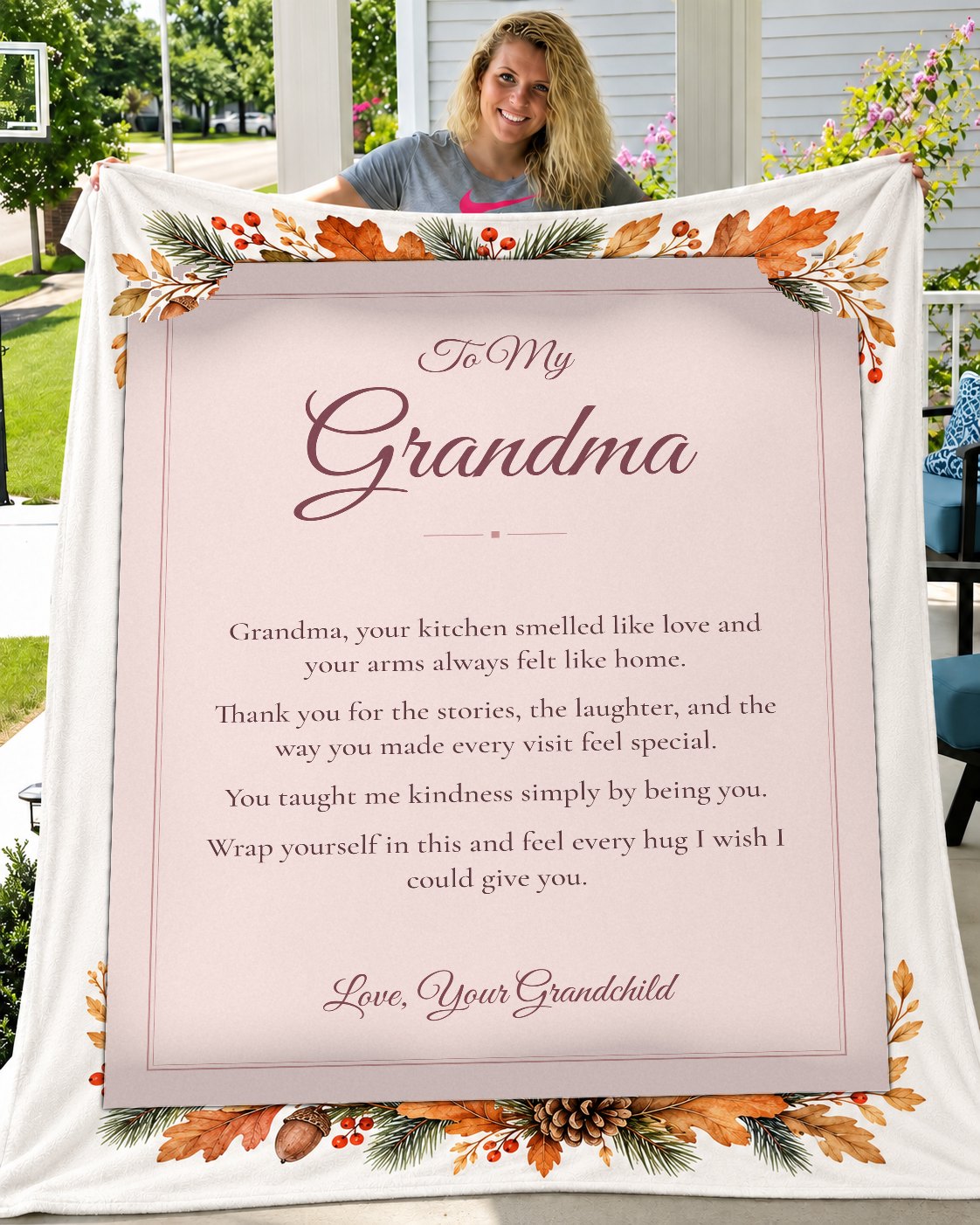 BL-033 porch lifestyle mockup – held blanket