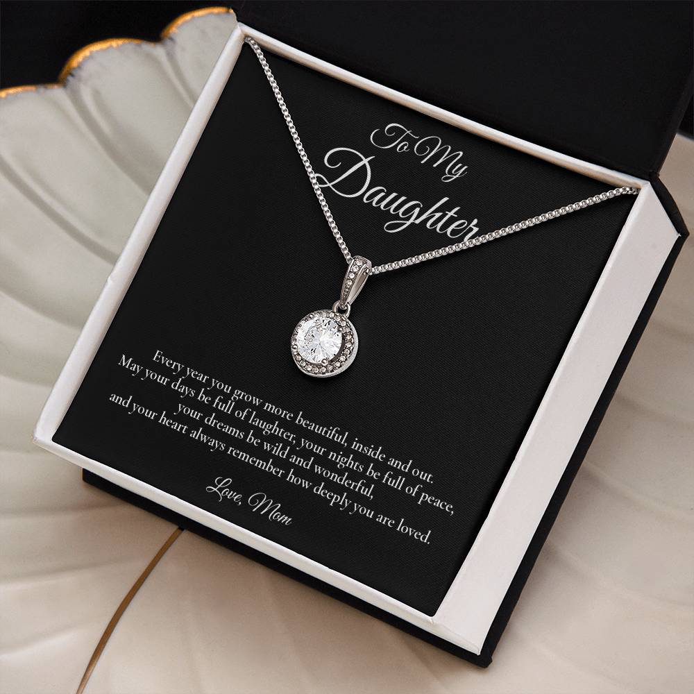 To My Daughter - How Deeply You Are Loved - Eternal Hope Message Card Necklace