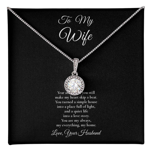 To My Wife - Year After Year - Eternal Hope Message Card Necklace