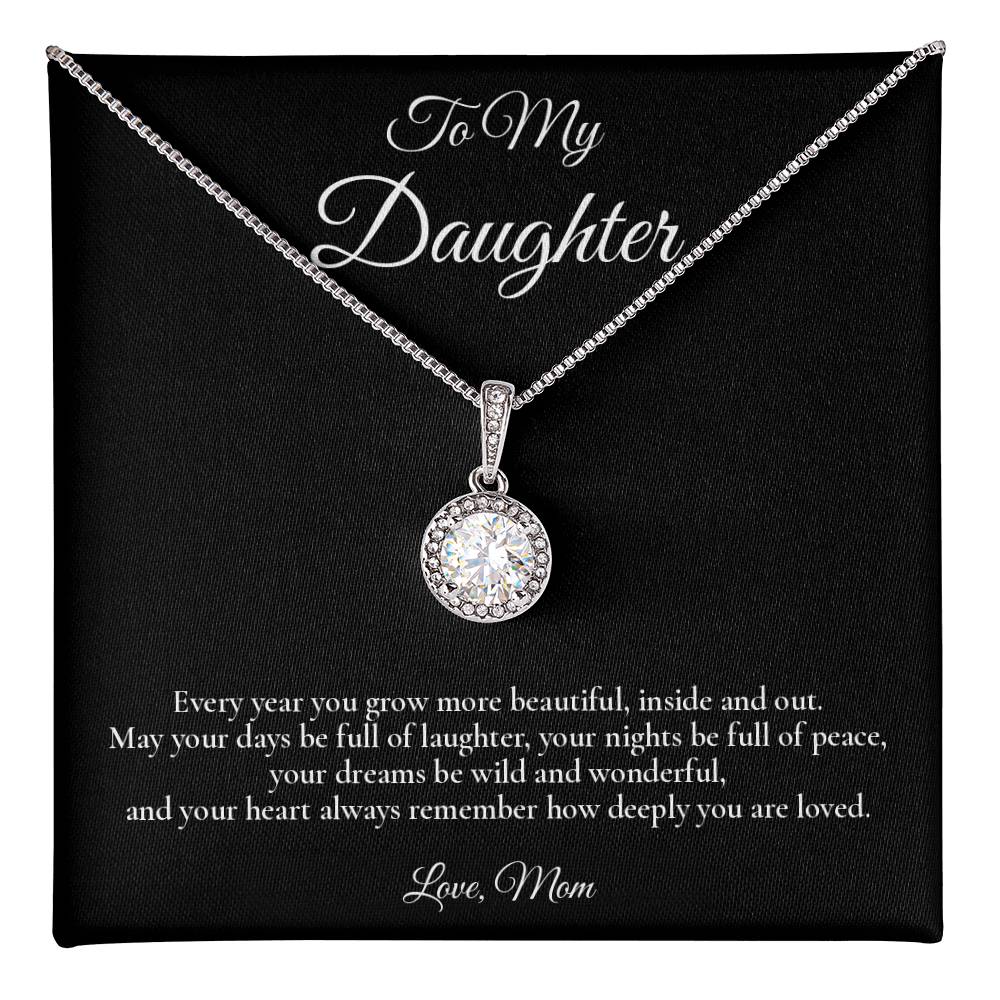 To My Daughter - How Deeply You Are Loved - Eternal Hope Message Card Necklace