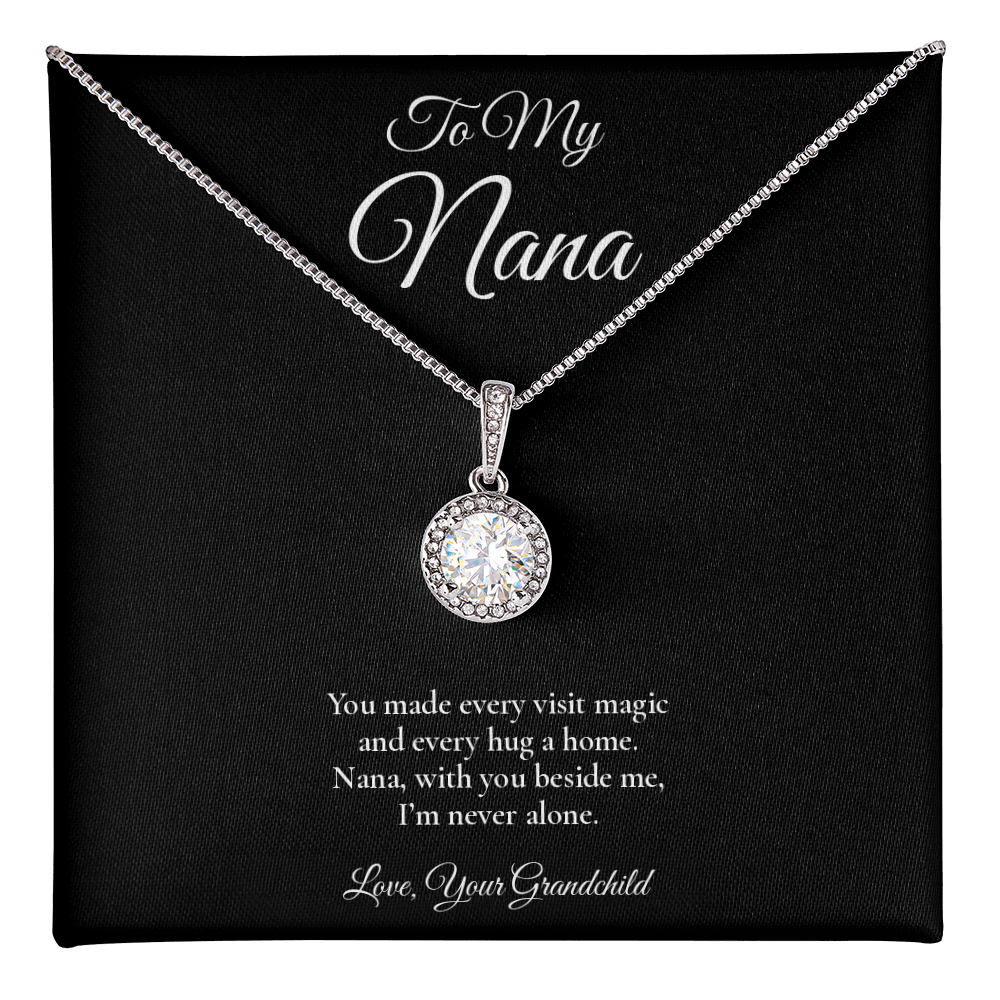 Nana Necklace from Grandchild – Eternal Hope Necklace with Message Card – Holiday Gift – 14k White Gold Finish