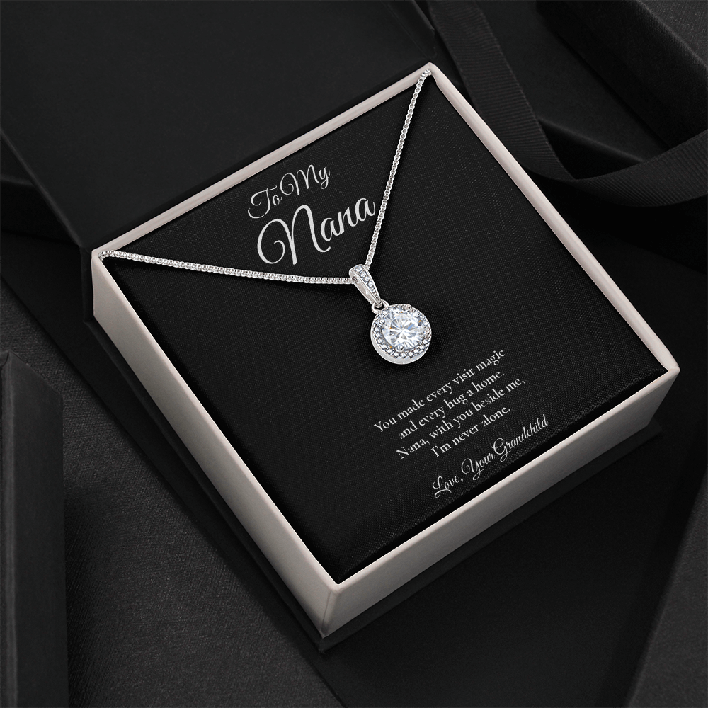 Nana Necklace from Grandchild – Eternal Hope Necklace with Message Card – Holiday Gift – 14k White Gold Finish