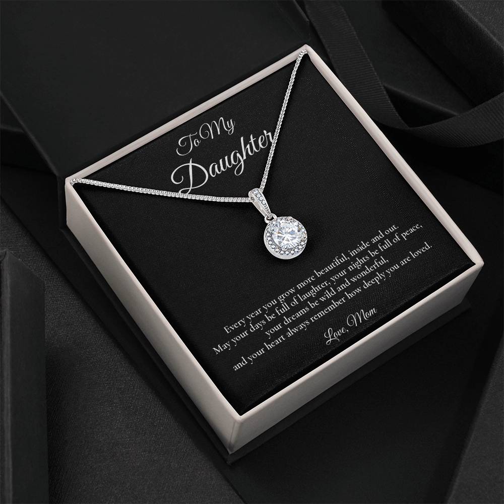 To My Daughter - How Deeply You Are Loved - Eternal Hope Message Card Necklace