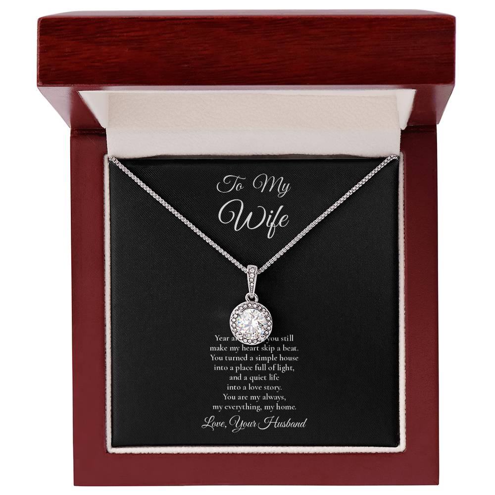 To My Wife - Year After Year - Eternal Hope Message Card Necklace