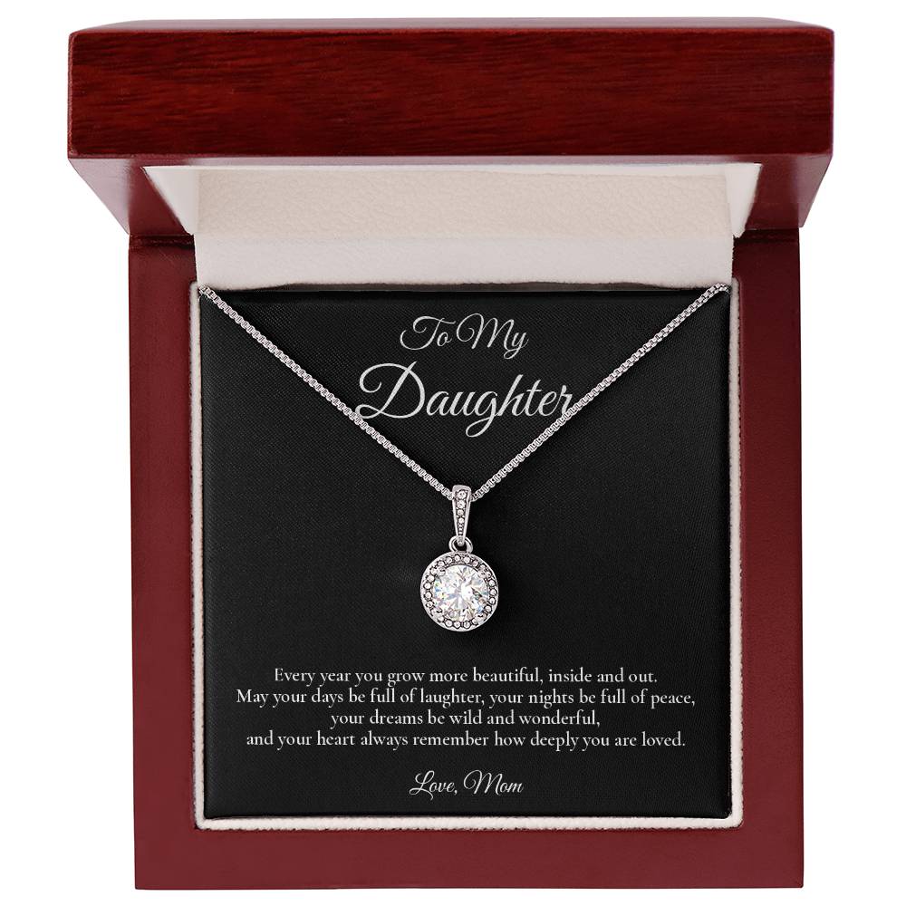 To My Daughter - How Deeply You Are Loved - Eternal Hope Message Card Necklace