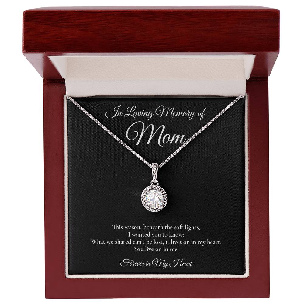 In Loving Memory Mom Necklace – Eternal Hope Memorial Necklace with Message Card – Sympathy Gift for Loss of Mother – 18k Yellow Gold Finish