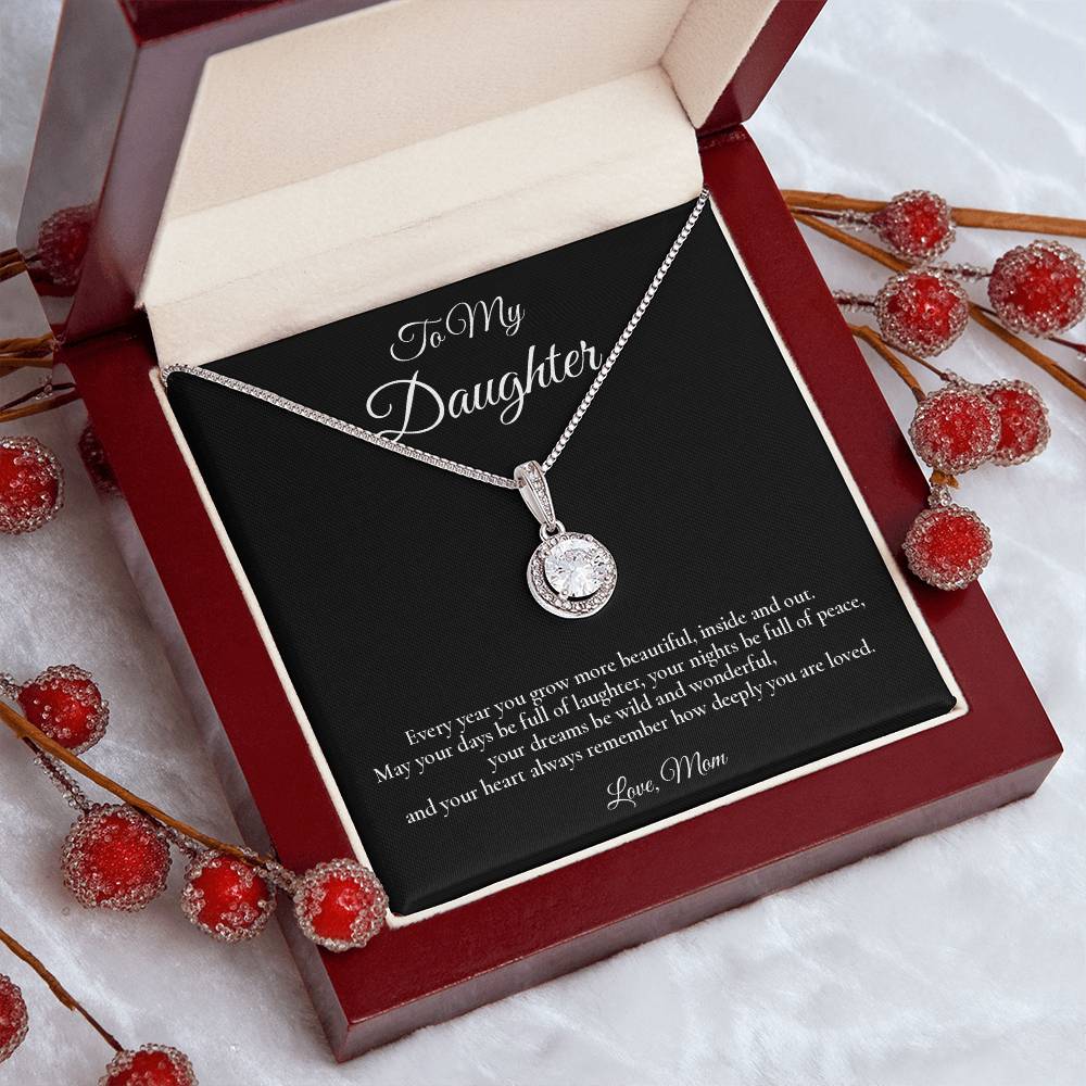 To My Daughter - How Deeply You Are Loved - Eternal Hope Message Card Necklace