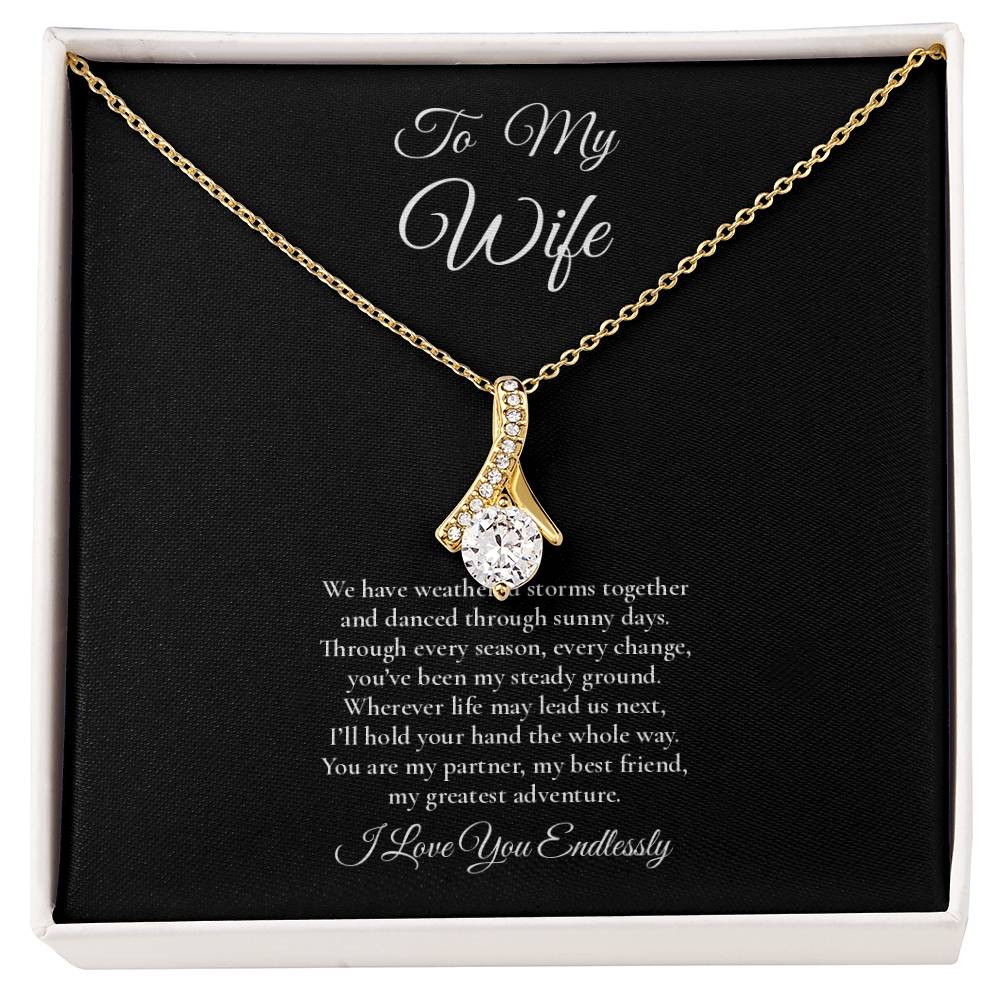 To My Wife - My Steady Ground - Alluring Beauty Message Card Necklace