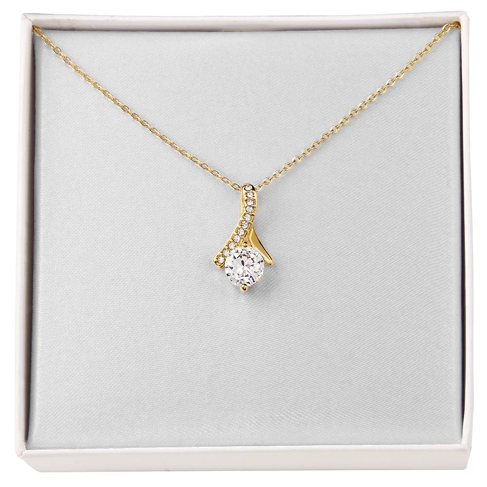 Dear Mom - The Thread Between Our Hearts - Alluring Beauty Message Card Necklace