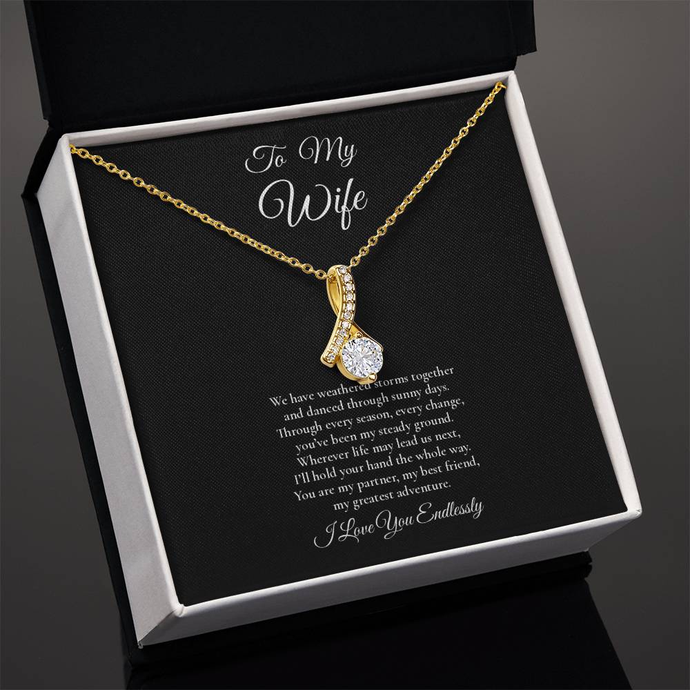 To My Wife - My Steady Ground - Alluring Beauty Message Card Necklace