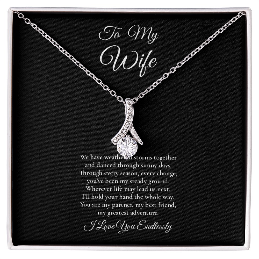 To My Wife - My Steady Ground - Alluring Beauty Message Card Necklace