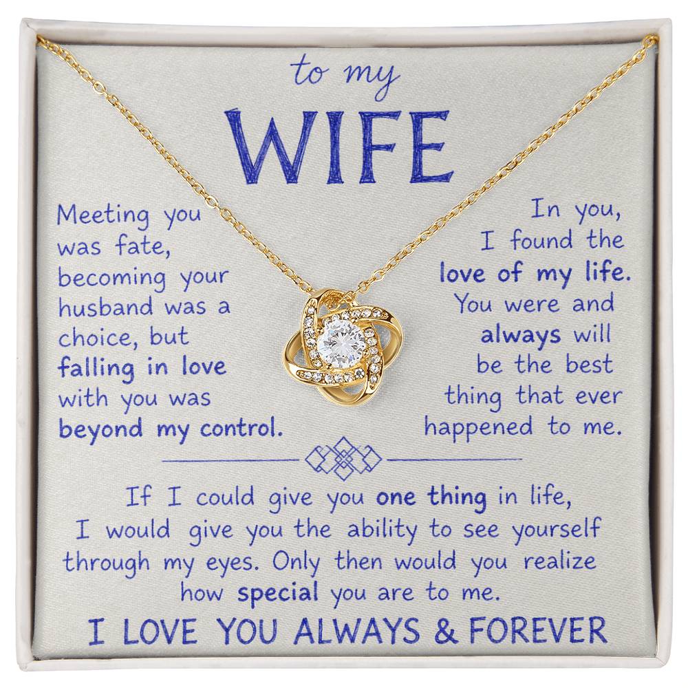 Love Knot Necklace in gift box with message card