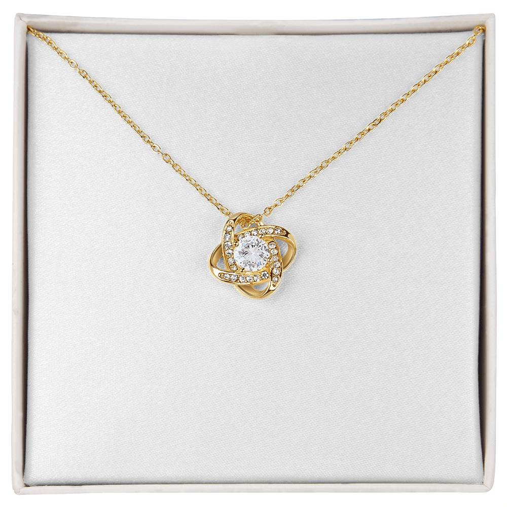To My Grandma - Stitched Together By Your Love - Love Knot Message Card Necklace