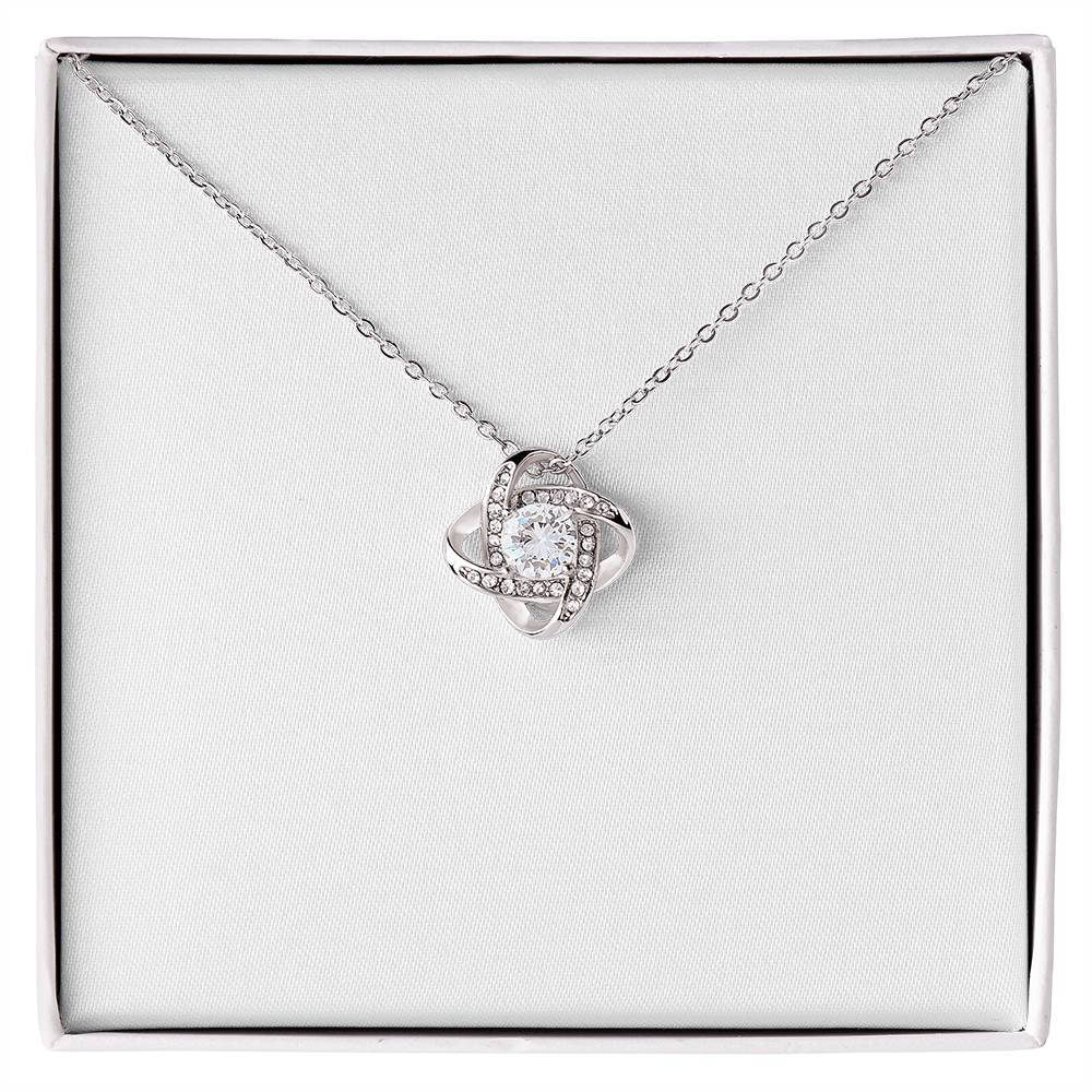 To My Grandma - Stitched Together By Your Love - Love Knot Message Card Necklace