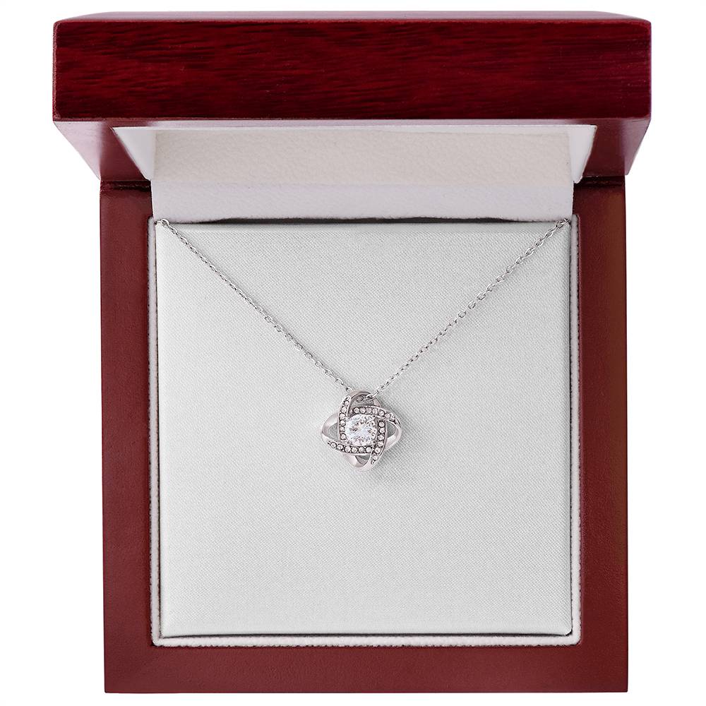 To My Grandma - Stitched Together By Your Love - Love Knot Message Card Necklace